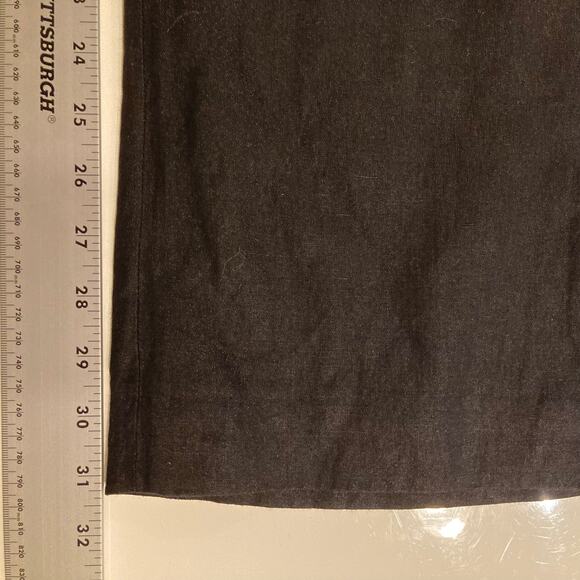 nwot DONNA KARAN COLLECTION ITALY Pants 8 Linen Black Metal Straight Leg Zip - Picture 7 of 9